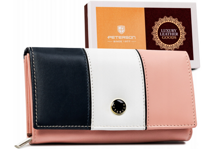 Dámska kožená peňaženka na patentku — Peterson