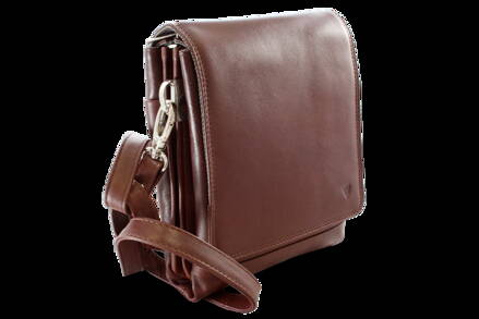 Velký hnědý kožený pánský crossbag 215-2185-40