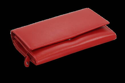 Červená dámská psaníčková kožená peněženka s klopnou 511-2120-31