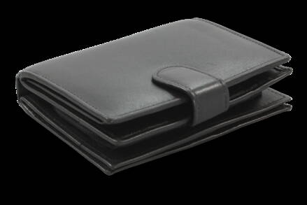 Čierna dámska kožená peňaženka so zápinkou 511-9769-60