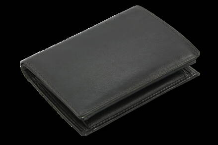 Čierna pánska kožená peňaženka so zaistením dokladov 514-4358-60