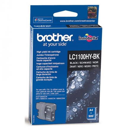 Brother originál ink LC-1100HYBK, black, 900str., high capacity, Brother DCP-6690CW, MFC-6490CW, čierna