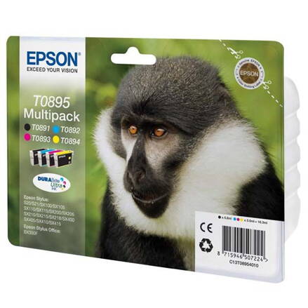 Epson originál ink C13T08954010, CMYK, 3x3,5/5,8ml, Epson Stylus S20, SX100, SX200, SX400