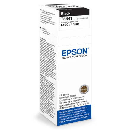 Epson originál ink C13T66414A, black, 70ml, Epson L100, L200, L300, čierna