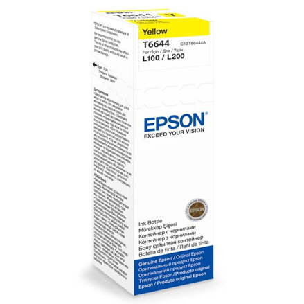 Epson originál ink C13T66444A, yellow, 70ml, Epson L100, L200, L300, žltá