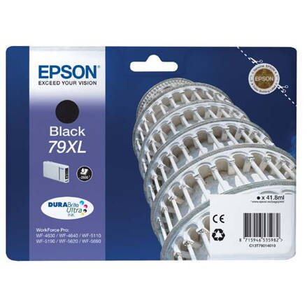 Epson originál ink C13T79014010, 79XL, XL, black, 2600str., 42ml, 1ks, Epson WorkForce Pro WF-5620DWF, WF-5110DW, WF-5690DWF, čierna