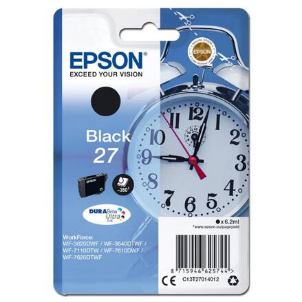 Epson originál ink C13T27014012, 27, black, 6,2ml, Epson WF-3620, 3640, 7110, 7610, 7620, čierna