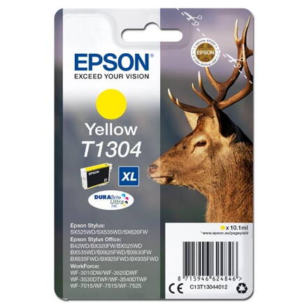 Epson originál ink C13T13044012, T1304, yellow, 765str., 10,1ml, Epson Stylus Office BX320FW, žltá