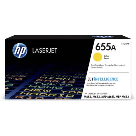 HP originál toner CF452A, yellow, 10500str., HP 655A, HP Color LaserJet Enterprise M652dn,M652n,M653dh,M653, O, žltá