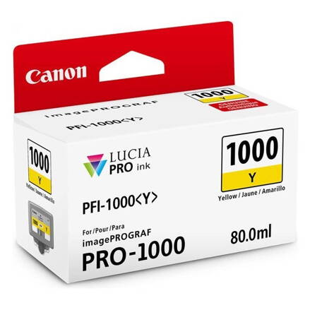 Canon originál ink 0549C001, yellow, 3365str., 80ml, PFI-1000Y, Canon imagePROGRAF PRO-1000, žltá