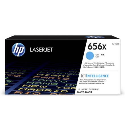 HP originál toner CF461X, cyan, 22000str., HP 656X, high capacity, HP LaserJet Enterprise M652,652dn,652n,653,653dn,653x, O, azurová