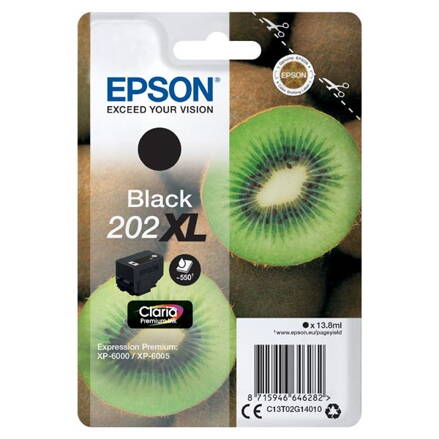 Epson originál ink C13T02G14010, 202 XL, black, 1x13.8ml, Epson XP-6000, XP-6005, čierna