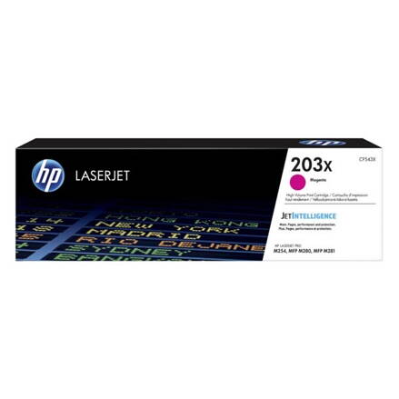 HP originál toner CF543X, magenta, 2500str., HP 203X, high capacity, HP Color LaserJet Pro M254dw, nw, M280nw, O, purpurová