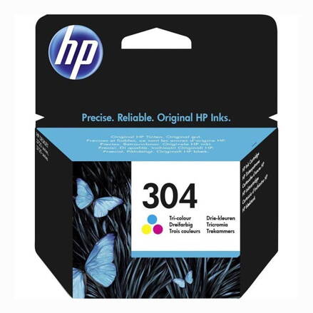 HP originál ink N9K05AE, HP 304, Tri-color, 100str., HP DeskJet 2620,2630,2632,2633,3720,3730,3732,3735, farebná