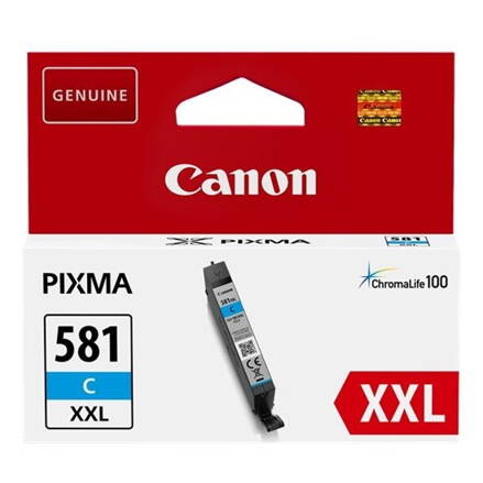 Canon originál ink CLI-581C XXL, cyan, 11.7ml, 1995C001, very high capacity, Canon PIXMA TR7550, TR8550, TS6150, TS8150, TS9150 se, azurová