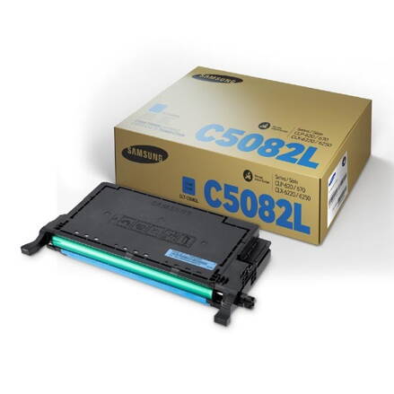 HP originál toner SU055A, CLT-C5082L, cyan, 4000str., C5082L, high capacity, Samsung CLP-620, CLP-670, CLX-6220, CLX-6250, O, azurová