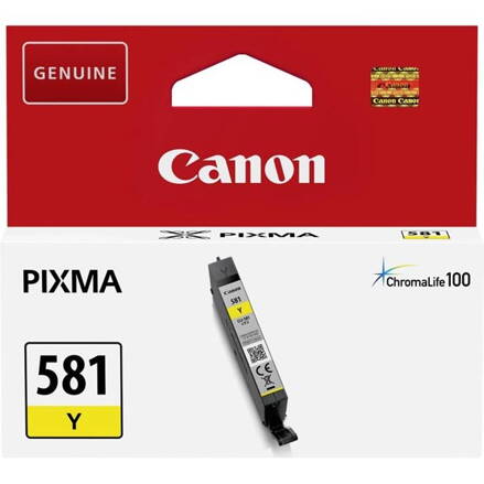 Canon originál ink CLI581 Y, yellow, 5,6ml, 2105C001, Canon PIXMA TR7550, TR8550, TS6150, TS6151, TS8150, TS81, žltá