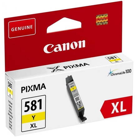 Canon originál ink CLI-581Y XL, yellow, 8,3ml, 2051C001, very high capacity, Canon PIXMA TR7550,TR8550,TS6150,TS6151,TS8150,TS8151, žltá