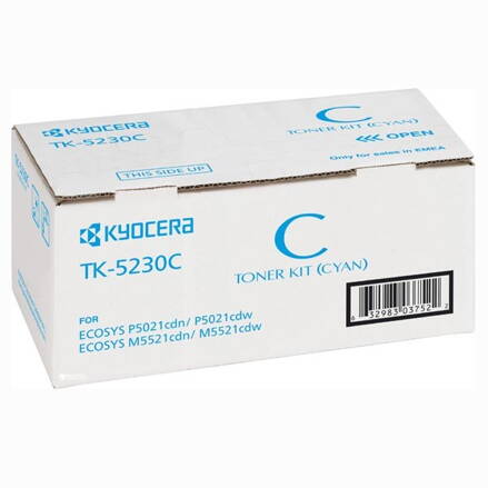 Kyocera originál toner TK-5230C, cyan, 2200str., 1T02R9CNL0, Kyocera M5521cdn,M5521cdw, P5021cd,P5021cdw, O, azurová