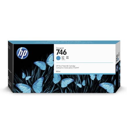 HP originál ink P2V80A, HP 746, cyan, 300ml, HP HP DesignJet Z6, Z9+, azurová