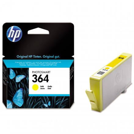 HP originál ink CB320EE, HP 364, yellow, 300str., HP Photosmart B8550, C5380, D5460, žltá