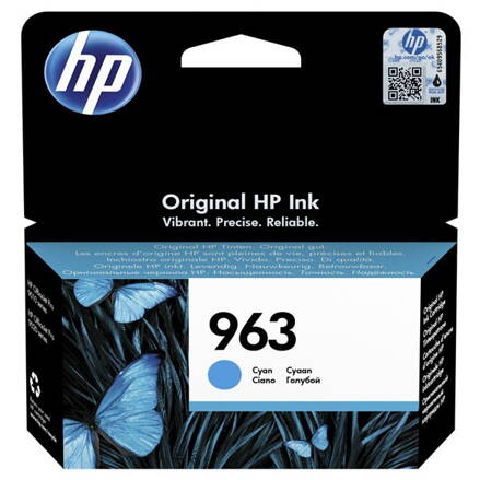 HP originál ink 3JA23AE, HP 963, cyan, 700str., 10.77ml, HP Officejet Pro 9010, 9012, 9014, 9015, 9016, 9019/P, azurová