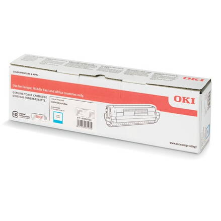 OKI originál toner 47095703, cyan, 5000str., OKI C824, 834, 844, O, azurová