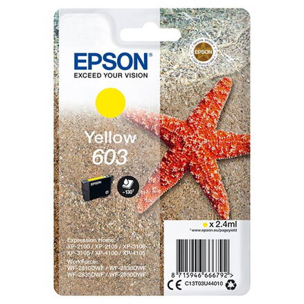 Epson originál ink C13T03U44010, yellow, 2.4ml, Epson Expression Home XP-2100, 2105, 3100, 3105 WF-2310, žltá