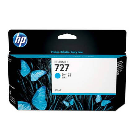 HP originál ink B3P19A, HP 727, cyan, 130ml, HP DesignJet T1500, T2500, T920, azurová