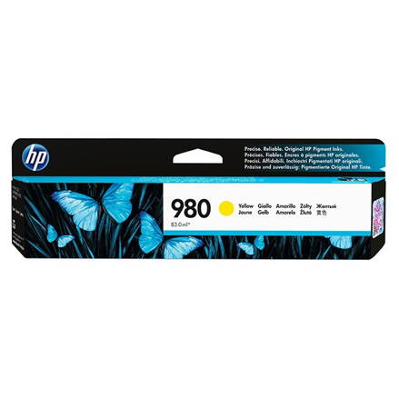HP originál ink D8J09A, HP 980, yellow, HP HP OfficeJet Enterprise X585, X555, žltá