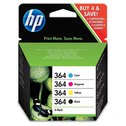 HP originál ink N9J73AE, HP 364 Combo pack, CMYK, HP 4-pack + paper Combo-pack,B8550,C5380,D5460