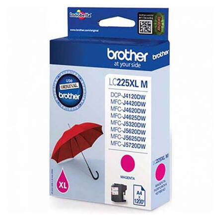 Brother originál ink LC-225XLM, magenta, 1200str., Brother MFC-J4420DW, MFC-J4620DW, purpurová