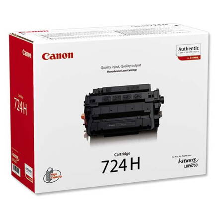 Canon originál toner CRG724H, black, 12500str., 3482B002, high capacity, Canon i-SENSYS LBP-6750dn, O, čierna