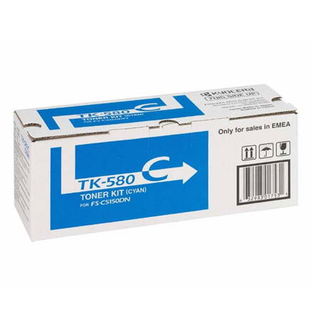 Kyocera originál toner TK580C, cyan, 2800str., 1T02KTCNL0, Kyocera FS- C5150DN, O, azurová