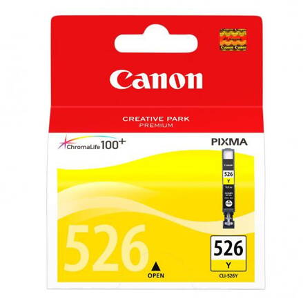Canon originál ink CLI526Y, yellow, 9ml, 4543B001, Canon Pixma  MG5150, MG5250, MG6150, MG8150, žltá