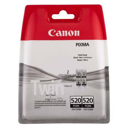 Canon originál ink PGI520BK, black, blister, 2x420str., 2x19ml, 2932B012, 2932B009, 2ks, Canon 2-pack Pixma iP3600, iP4600, čierna