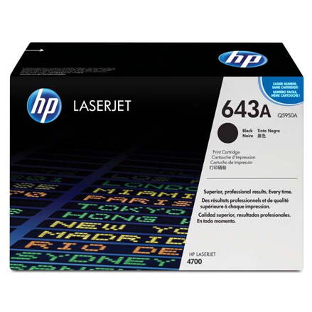 HP originál toner Q5950A, black, 11000str., HP 643A, HP Color LaserJet 4700, n, dn, dtn, ph+, O, čierna