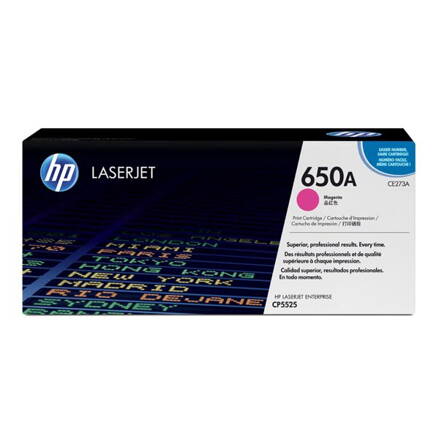 HP originál toner CE273A, magenta, 15000str., HP 650A, HP LaserJet CP5525n, CP5525dn, CP5525xh, O, purpurová