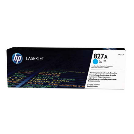 HP originál toner CF301A, cyan, 32000str., HP 827A, HP Color LaserJet MFP M880z, 850g, O, azurová