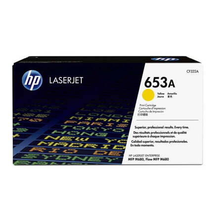 HP originál toner CF322A, yellow, 16500str., HP 653A, HP Color LaserJet Enterprise Flow M680z, M680dn, M680, O, žltá
