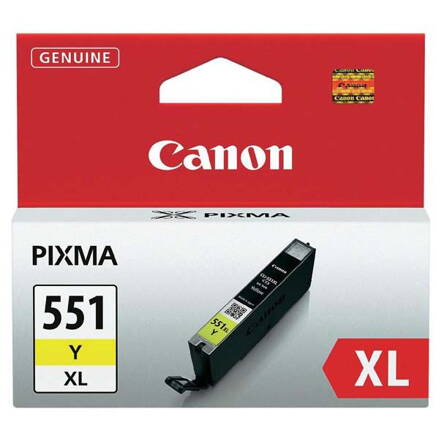 Canon originál ink CLI551Y XL, yellow, 11ml, 6446B001, high capacity, Canon PIXMA iP7250, MG5450, MG6350, MG7550, žltá
