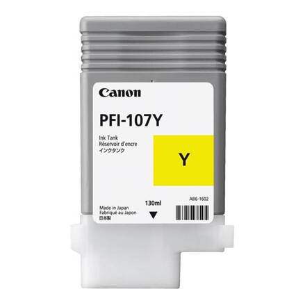 Canon originál ink PFI107Y, yellow, 130ml, 6708B001, Canon iPF-680, 685, 780, 785, žltá