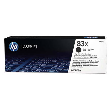 HP originál toner CF283X, black, 2200str., HP 83X, HP LaserJet Pro M201, M225, MFP M225dn, 830g, O, čierna