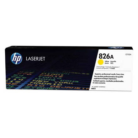 HP originál toner CF312A, yellow, 31500str., HP 826A, HP Color LaserJet Enterprise M855dn, M855x+, M855x+, O, žltá