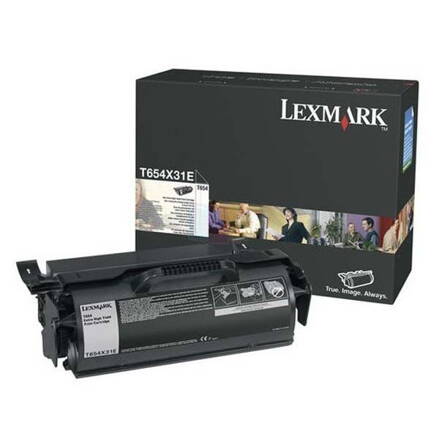 Lexmark originál toner T654X31E, black, 36000str., corporate cartridge, extra high capacity, Lexmark T654, O, čierna
