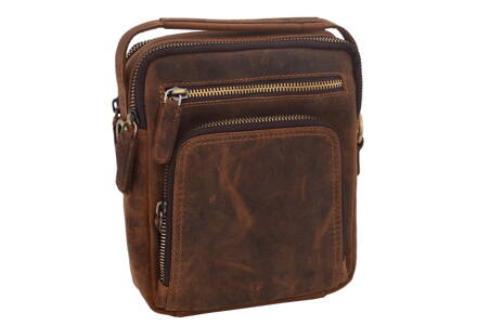Pánske kožené crossbody tmavohnedý hunter 250904
