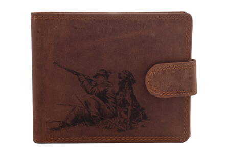 Pánska peňaženka MERCUCIO svetlohnedá vzor 60 poľovník a pes 2911906,skl.