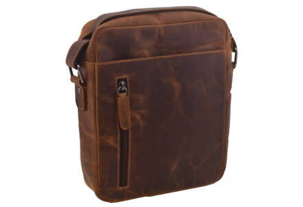 Pánske kožené crossbody camel 250907