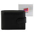 Čierna pánska kožená peňaženka s vnútorným aj vonkajším zapínaním Nordee 