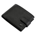 Čierna pánska kožená peňaženka s vnútorným aj vonkajším zapínaním Nordee 